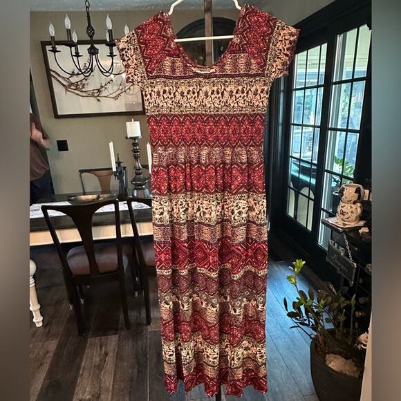 Soft Surroundings NWOT Macelo Pattern Maxi Dress Smocked mixed floral Medium - Picture 7 of 8